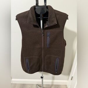 Orvis Denali Dark Brown Fleece Vest Size L
